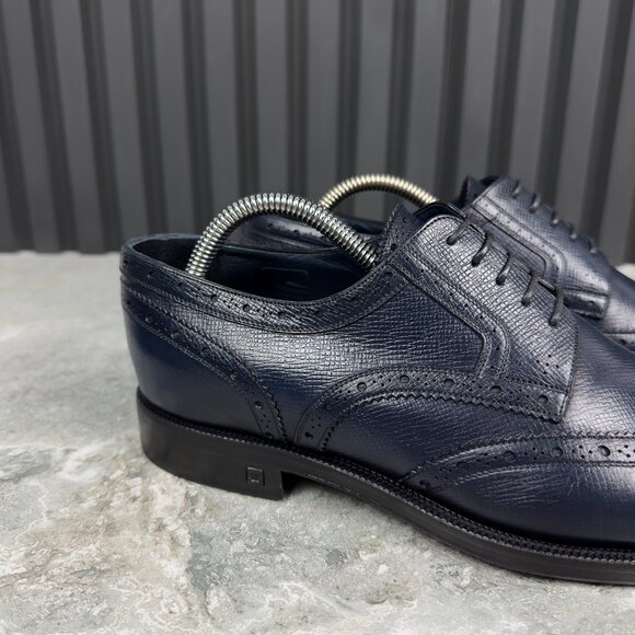 Louis Vuitton Derby Dress Lace Up Blue Taiga Leather 7 LV or 8 US or 41 EUR - Picture 7 of 17